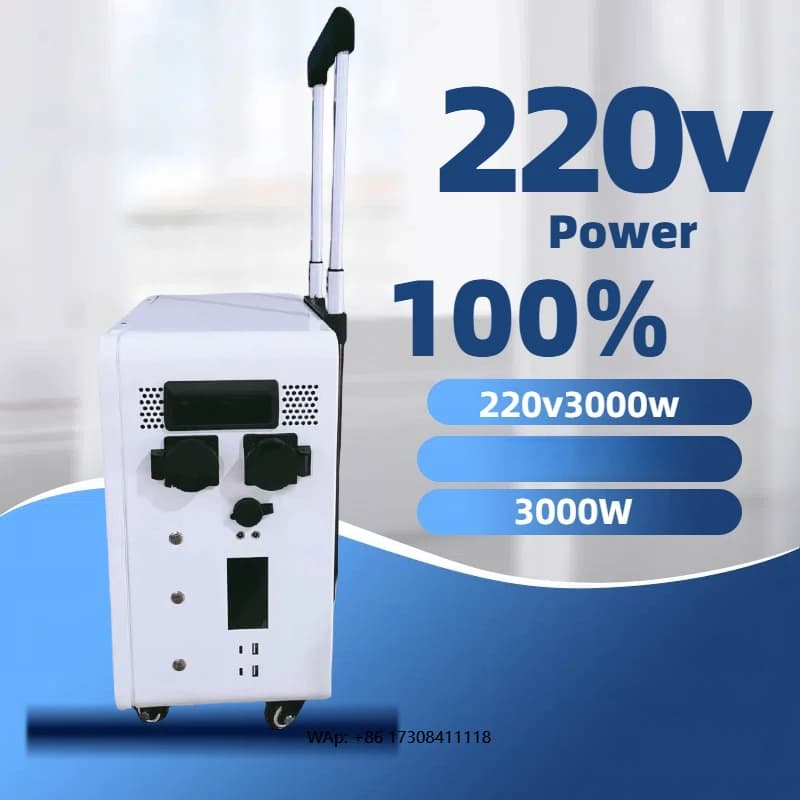 Il miglior generatore solare portatile per centrale elettrica MPPT da 3000 W per uso esterno 5 ore di carica completa Ricarica wireless Avviatore di emergenza all'esterno