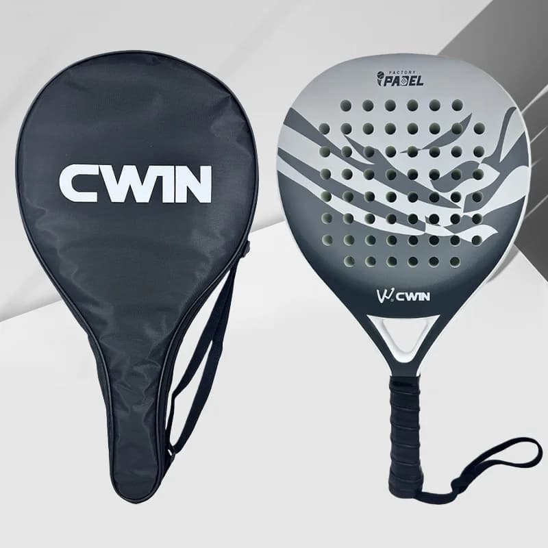 Cwin 2026 Padel Racket in Light Carbon Fiber with Soft EVA Foam, Comfortable Grip, Urti Absorption, Improved Sweet Point, with Bag