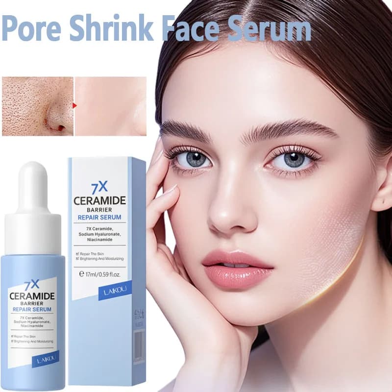 Siero Viso Restringi Pori, Rimuove Punti Neri e Acne, Controllo Acido e Olio, Essenza Riparatrice, Idratante, Nutriente, Rassodante, Cura del Viso