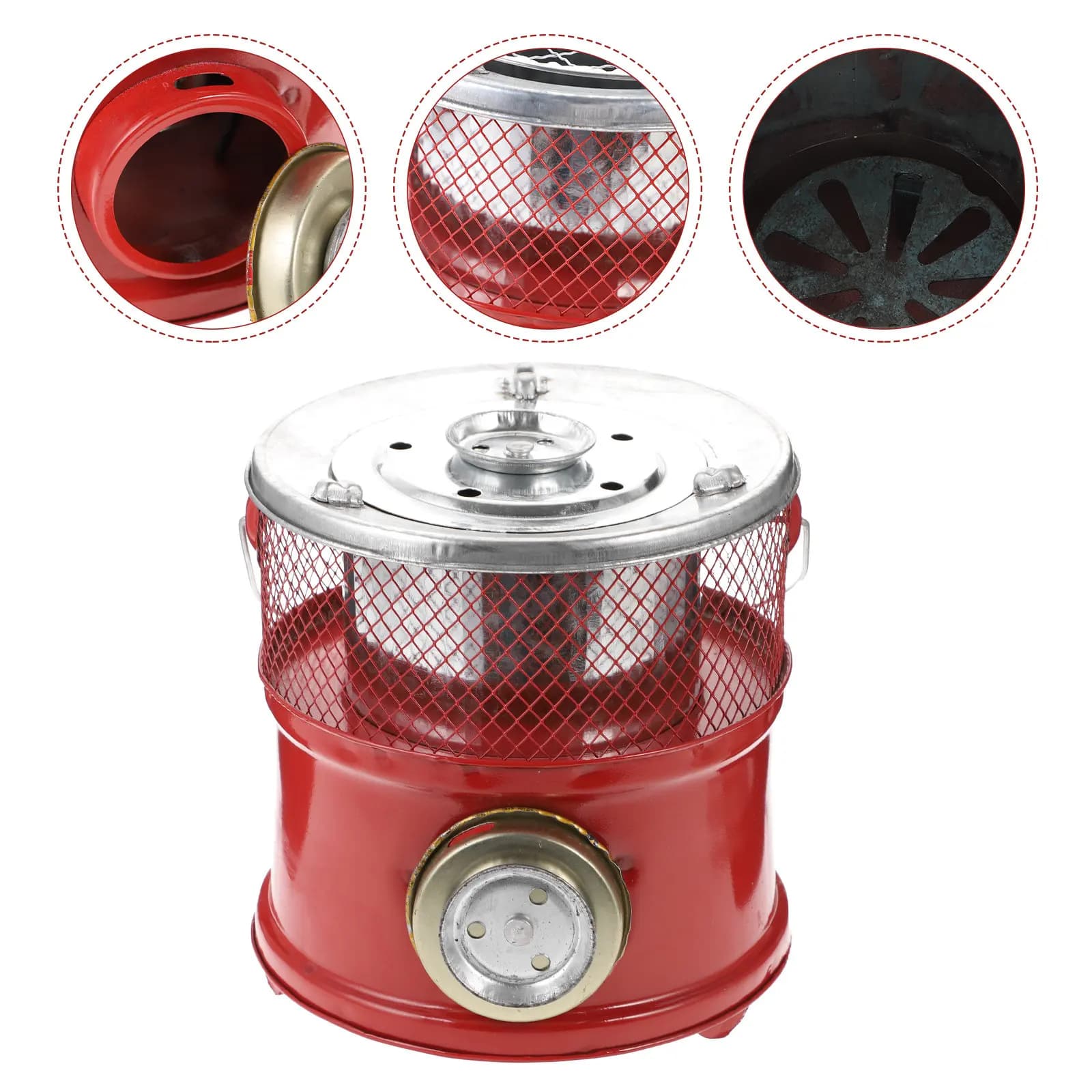 Fornello a Carbone in Ghisa a Nido d'Ape, Stufa da Campeggio, Piccolo Riscaldatore, Fornello Domestico Portatile, Materiale Premium Durevole
