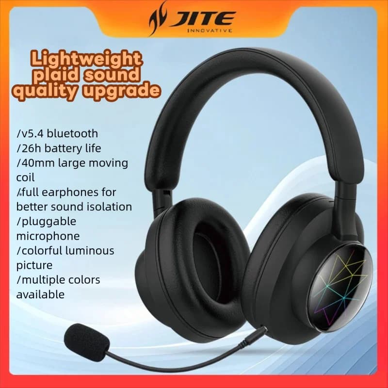 Cuffie Wireless JITE Edizione Bluetooth 5.3, Cuffie da Gaming con Microfono Wireless, Auricolari Personalizzati Compatibili con PC e Telefono