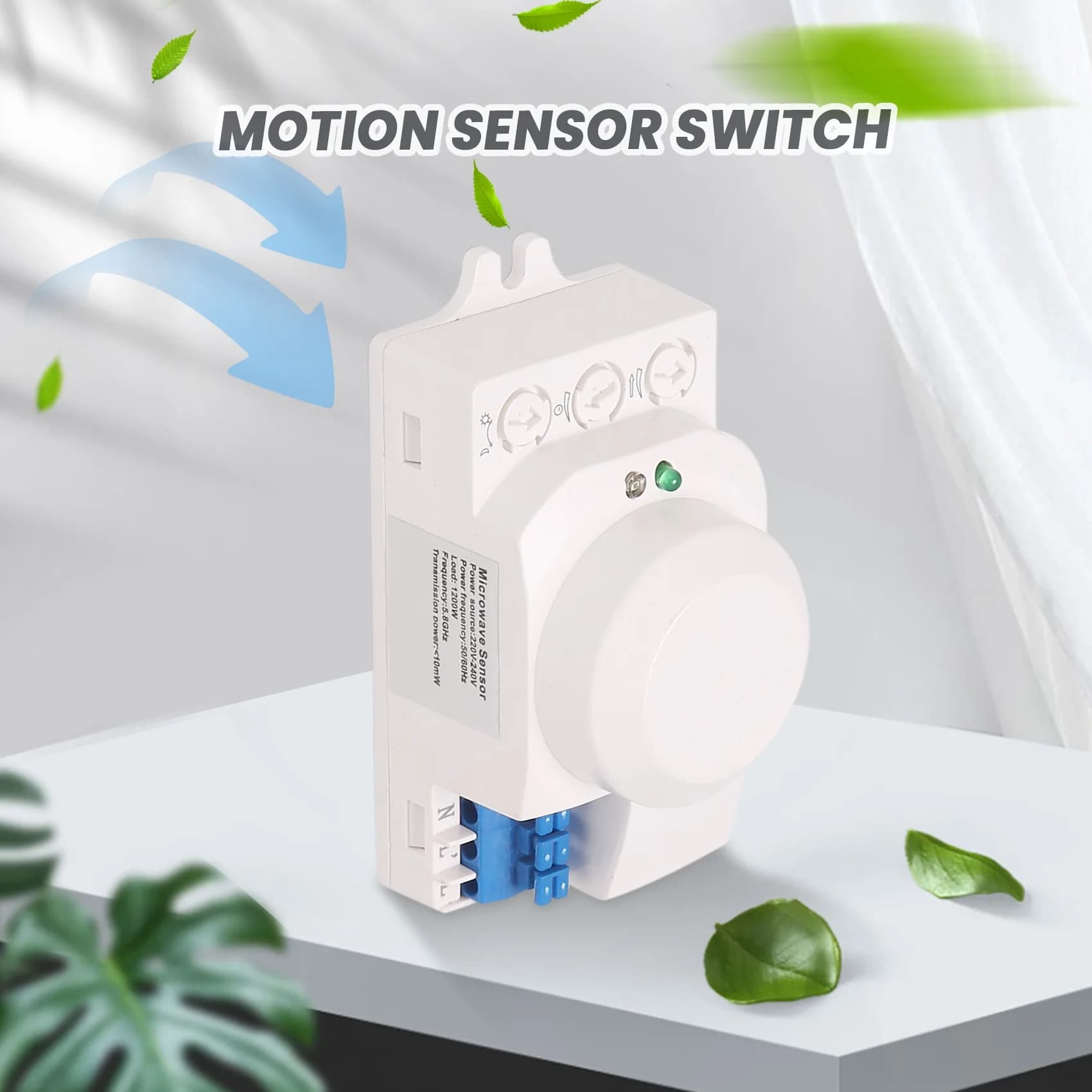 B68C 5.8Ghz System LED Microwave 360 Degree Motion Sensor Light Switch Body Motion Detector