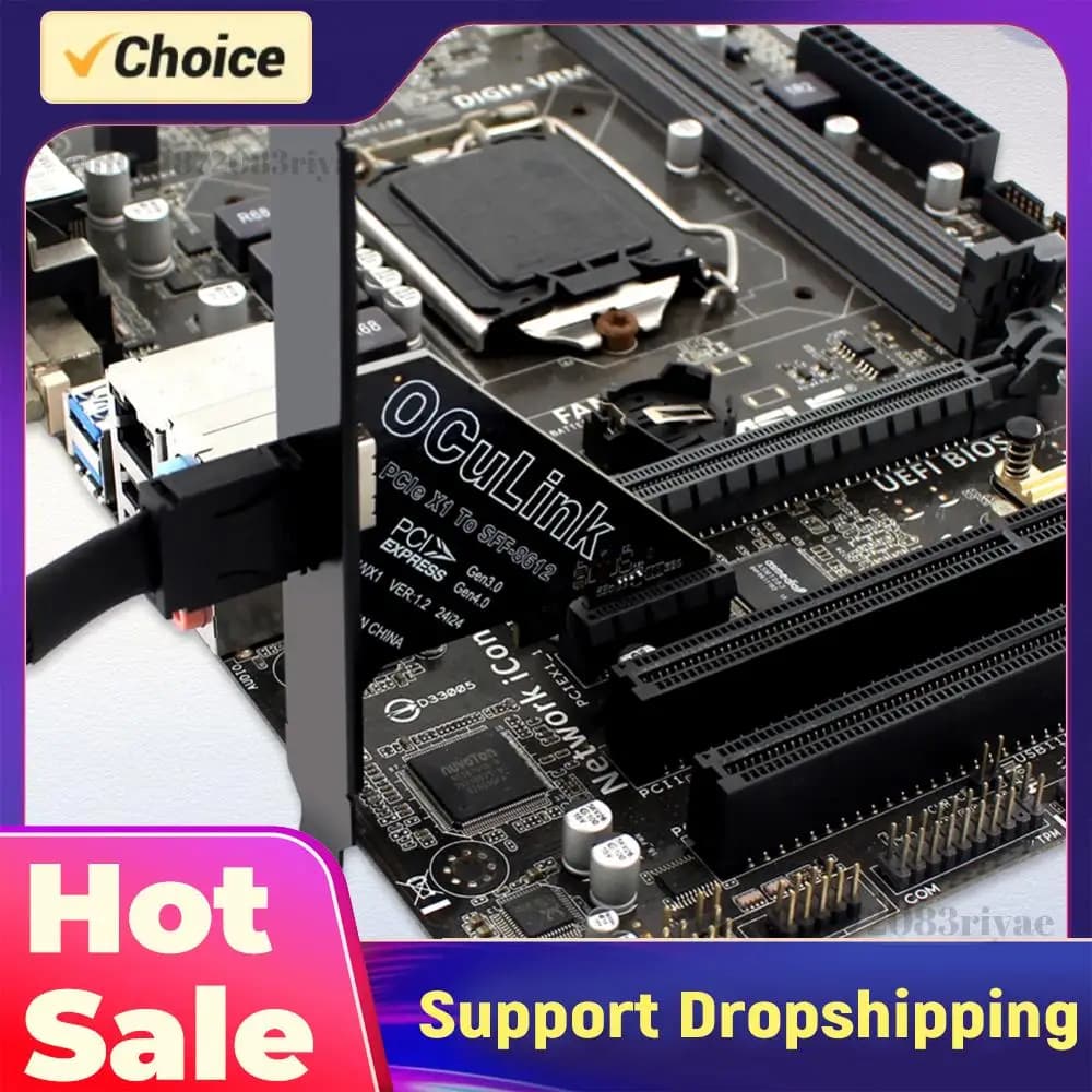 Adattatore PCIe a SFF 8611&8612, Scheda Adattatore Esterna Oculink SFF-8612 PCIe 4.0, Adattatore SSD PCIe X4/X1 a U.2 OCUlink SFF-8612
