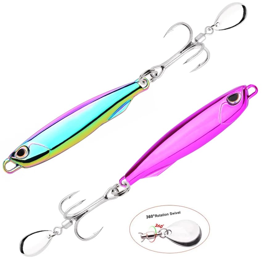 Plated iron bait 10g 15g 20g 30g 40g 60g 80g sinking sea fishing bait fake rotating bait with sequins stamp