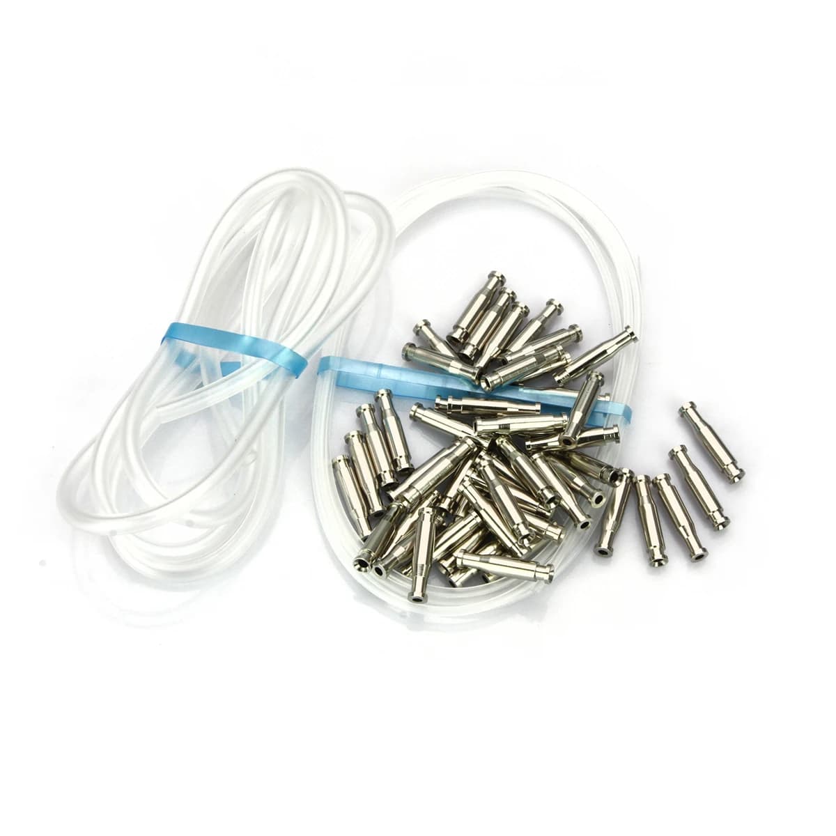 Tubi in ottone per bottiglie, materiali per la creazione di mosche artificiali + tubo interno + tubo di giunzione - 50 pezzi per confezione (Argento)
