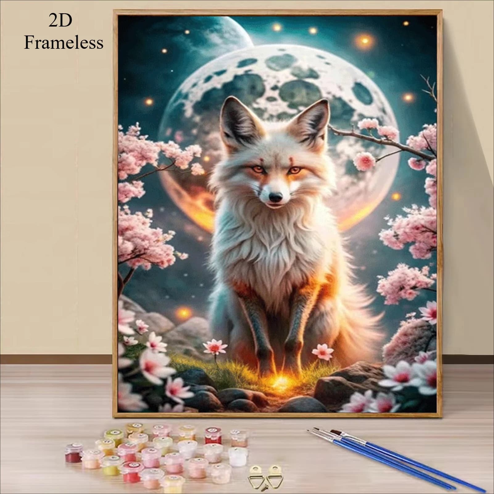 Paint By Number Moonlit Spirit Fox Paint By Numbers Acrylic Paint On Canvas Home Decors Artcraft Diy Kits