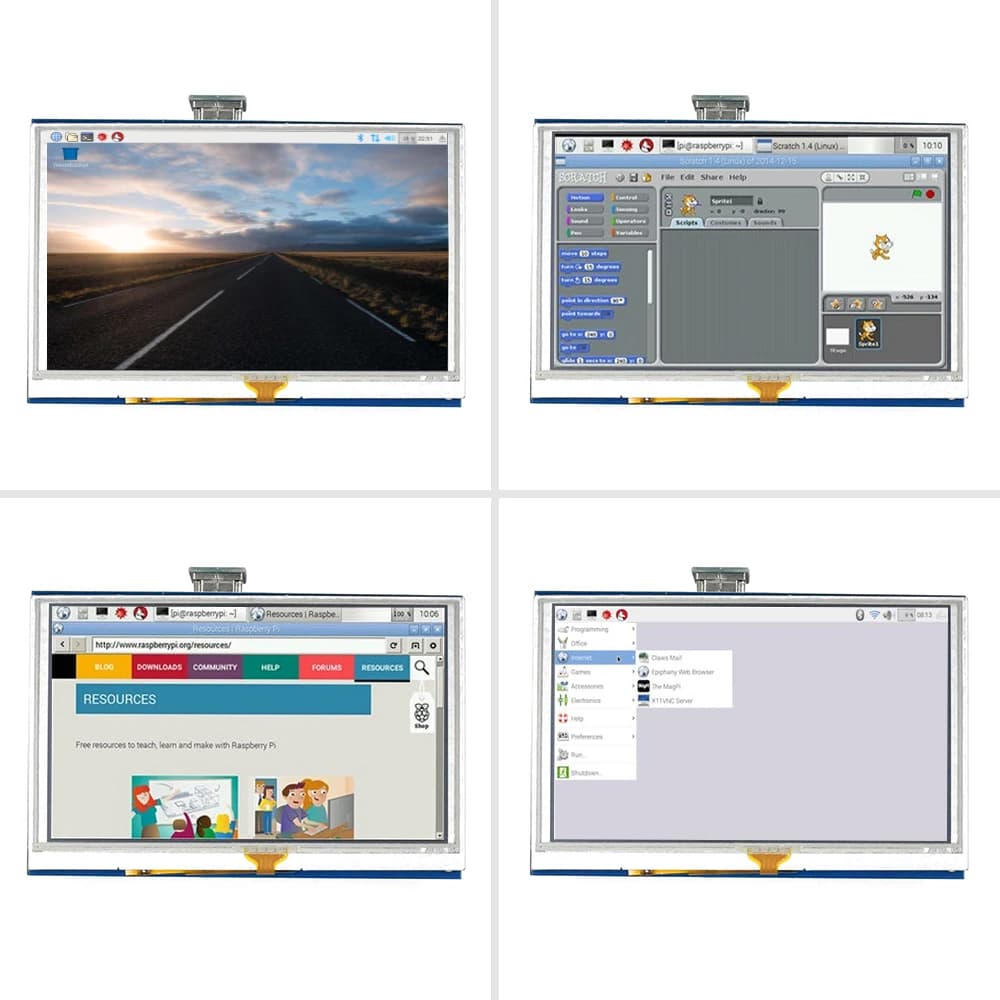 Display touch screen LCD HDMI da 5 pollici Modulo pannello LCD TFT 800*480 per Banana Pi Raspberry Pi 4B Raspberry Pi 3 Modello B / B +
