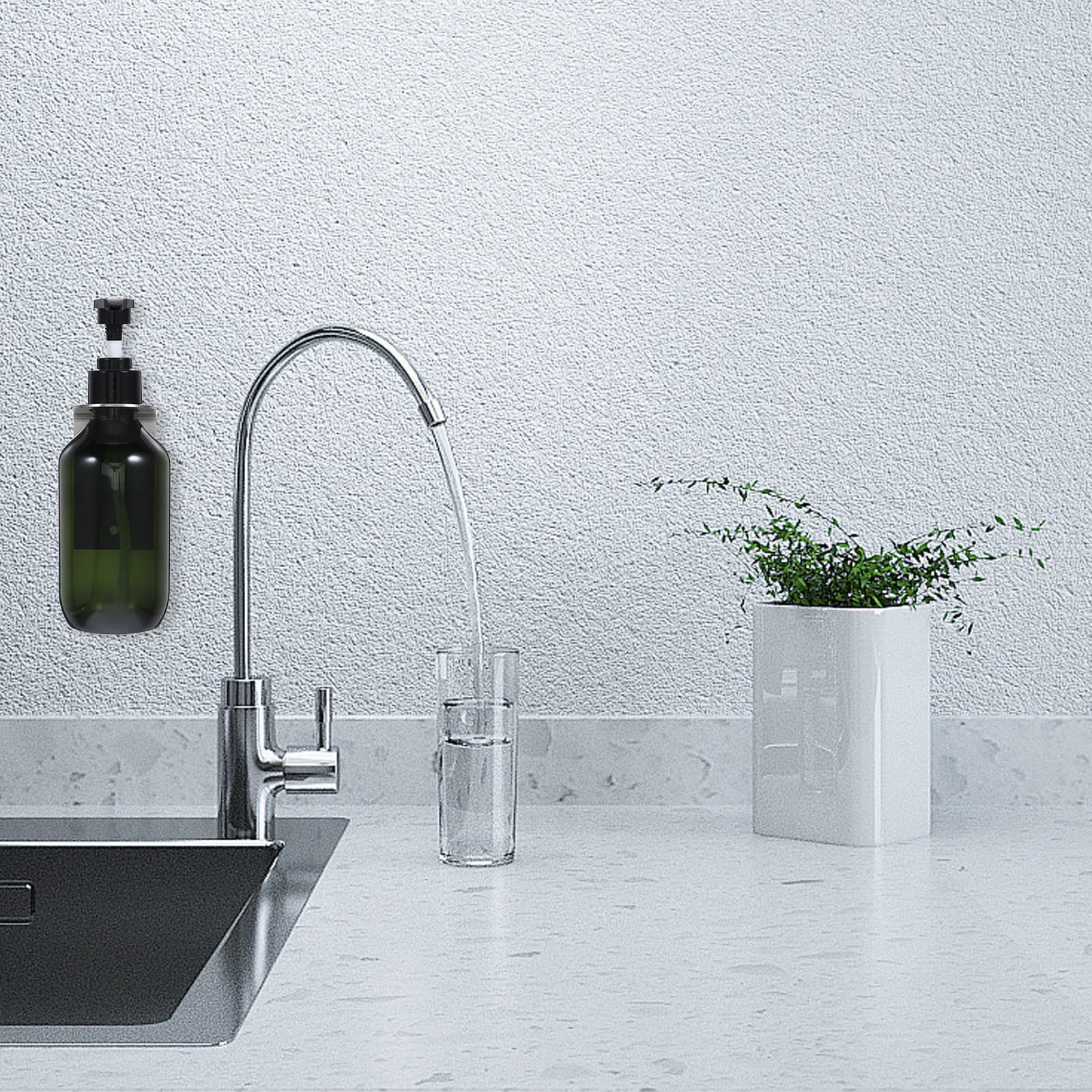 Dispenser di Sapone in Acciaio Inox 304 da Parete, Ricaricabile, per Sapone Liquido, Lozione, Shampoo, Balsamo, Porta Sapone con Pompa per Bagno e Doccia