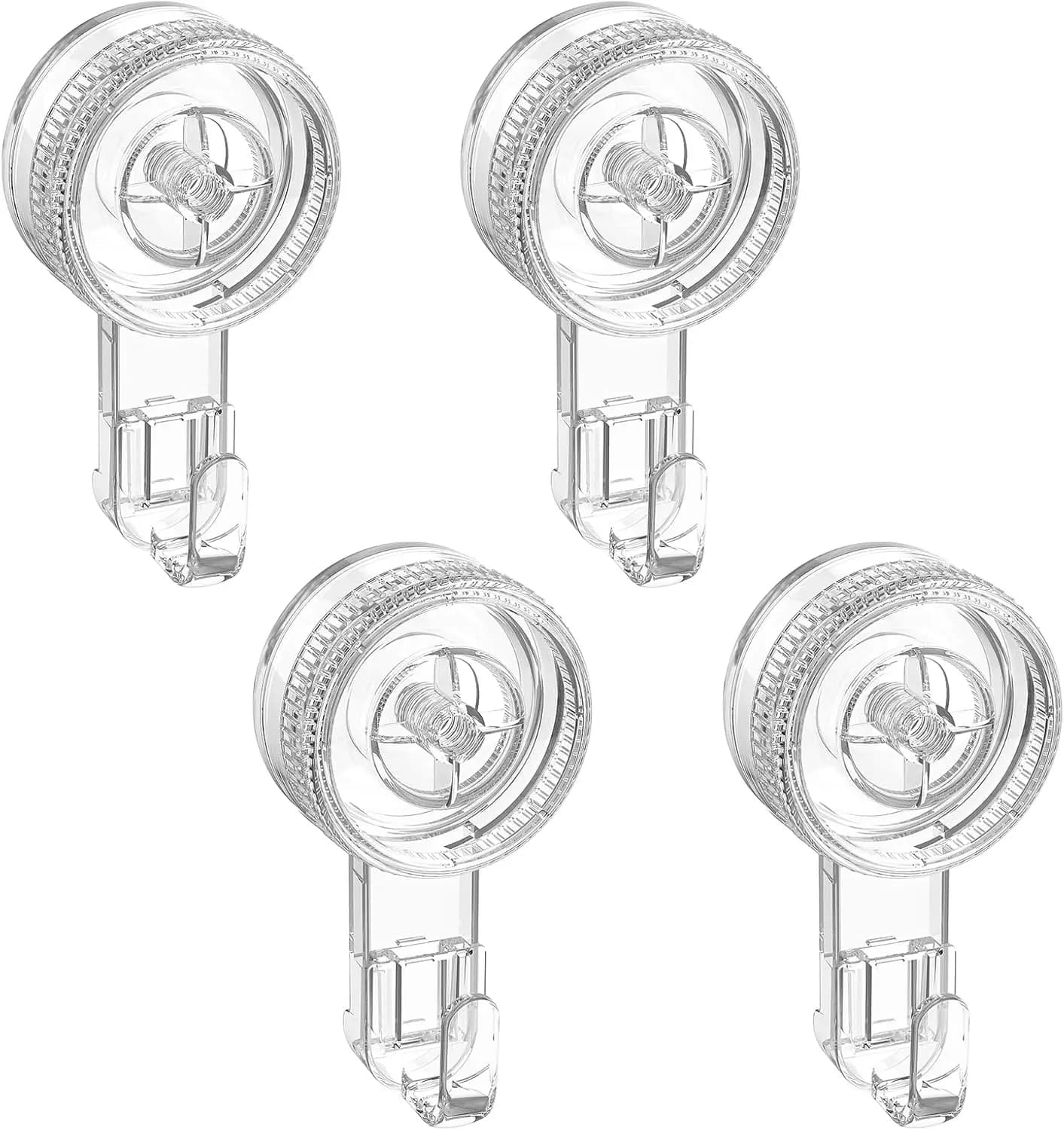 Set di 4 Ganci a Ventosa Impermeabili, Appendiabiti Rimovibili Senza Danni per Bagno, Cucina, Asciugamani, Spugne e Decorazioni
