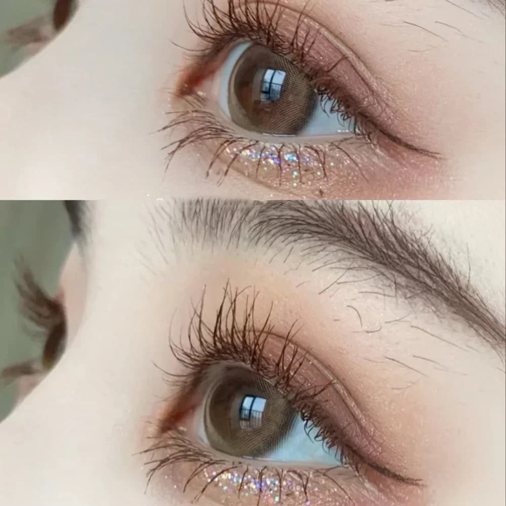 Mascara per Extension Ciglia Ultra-sottile, Volumizzante, Impermeabile, Lunga Durata, Nero e Marrone, per Ciglia Naturalmente Incurvate, Cosmetico per il Trucco