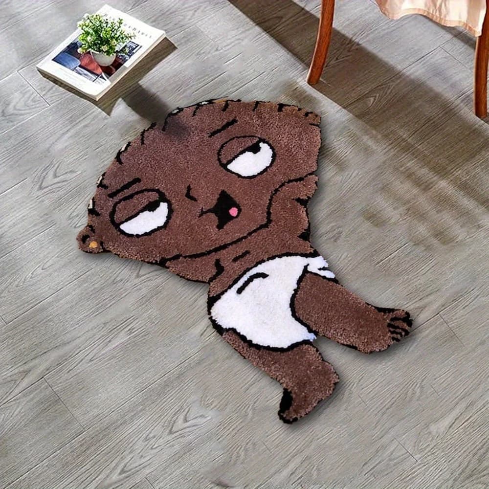 VIKAMA Cartoon Character Doormat Non-Slip Absorbent Bathroom Trendy Entryway Rug Decor