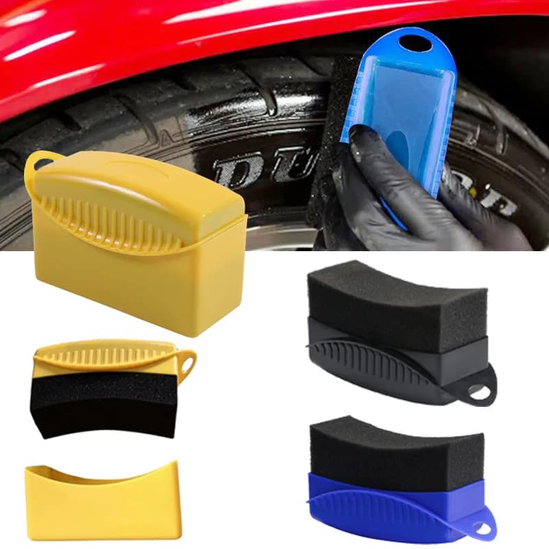 Spugna per Lucidatura e Ceratura Ruote Auto, Spazzola per Lavaggio e Pulizia, Applicatore per Trattamento Pneumatici, Accessori per Dettagli