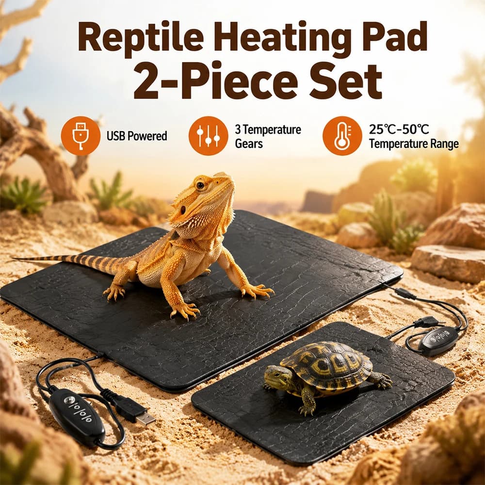 Tappetino riscaldante per animali domestici Riscaldatore caldo per rettili Coperta elettrica USB Caldo 3 marce Regolatore di temperatura regolabile Tappetino riscaldato per incubatrice