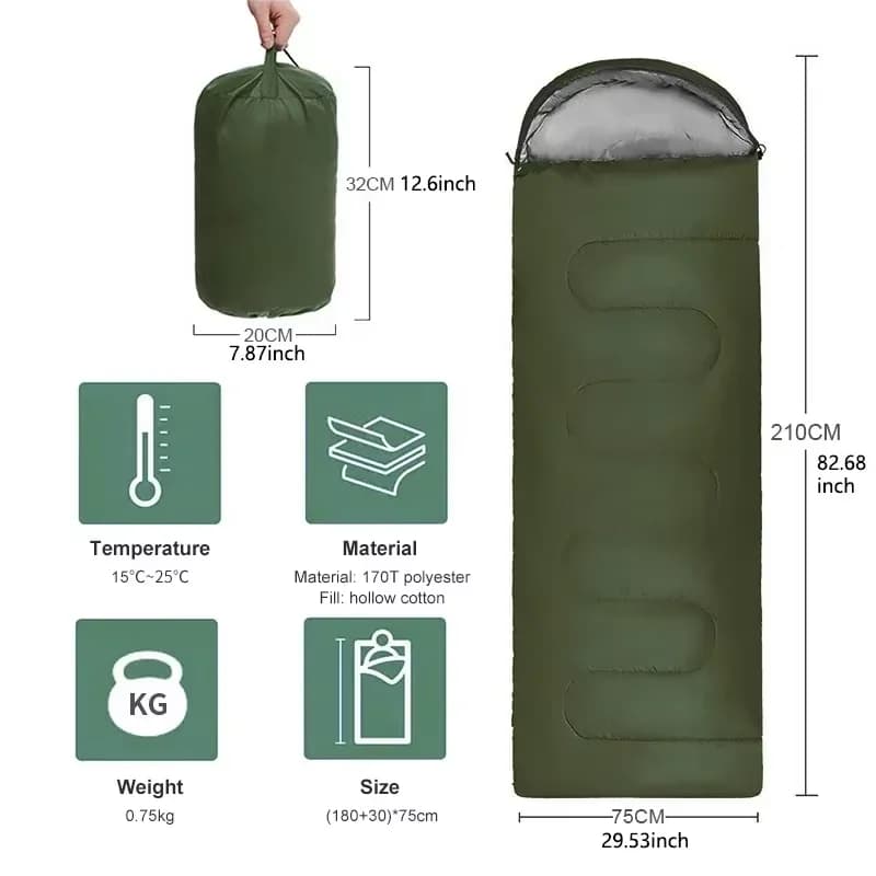 Ultralight Camping Pelo Bag 4 Hot Seasons in Busta for Hiking and Leisure
