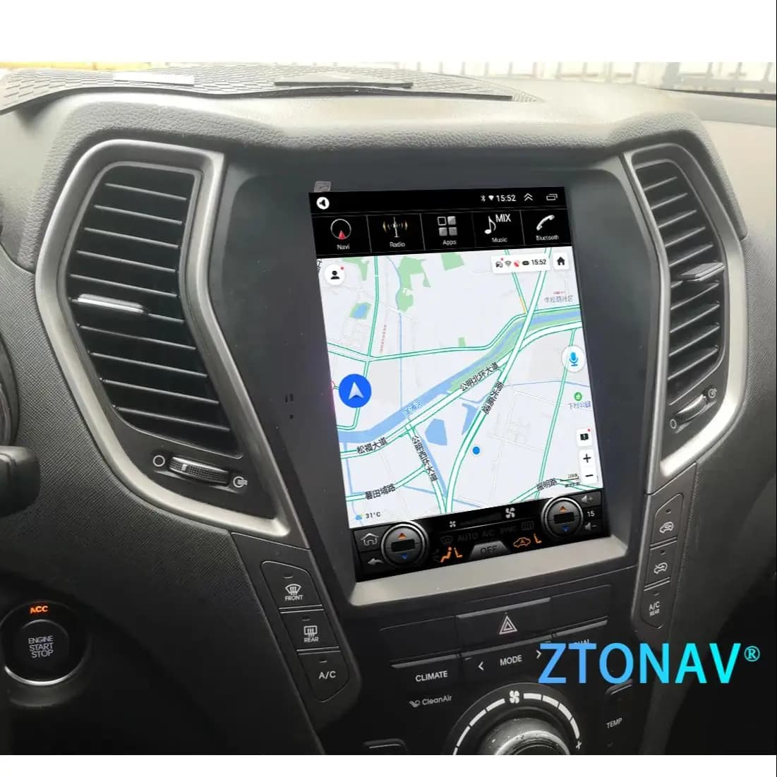 Tesla Schermo Android Autoradio Per Hyundai Santa Fe IX45 2012 2013 2014 - 2017 Lettore Video Multimediale di Navigazione GPS