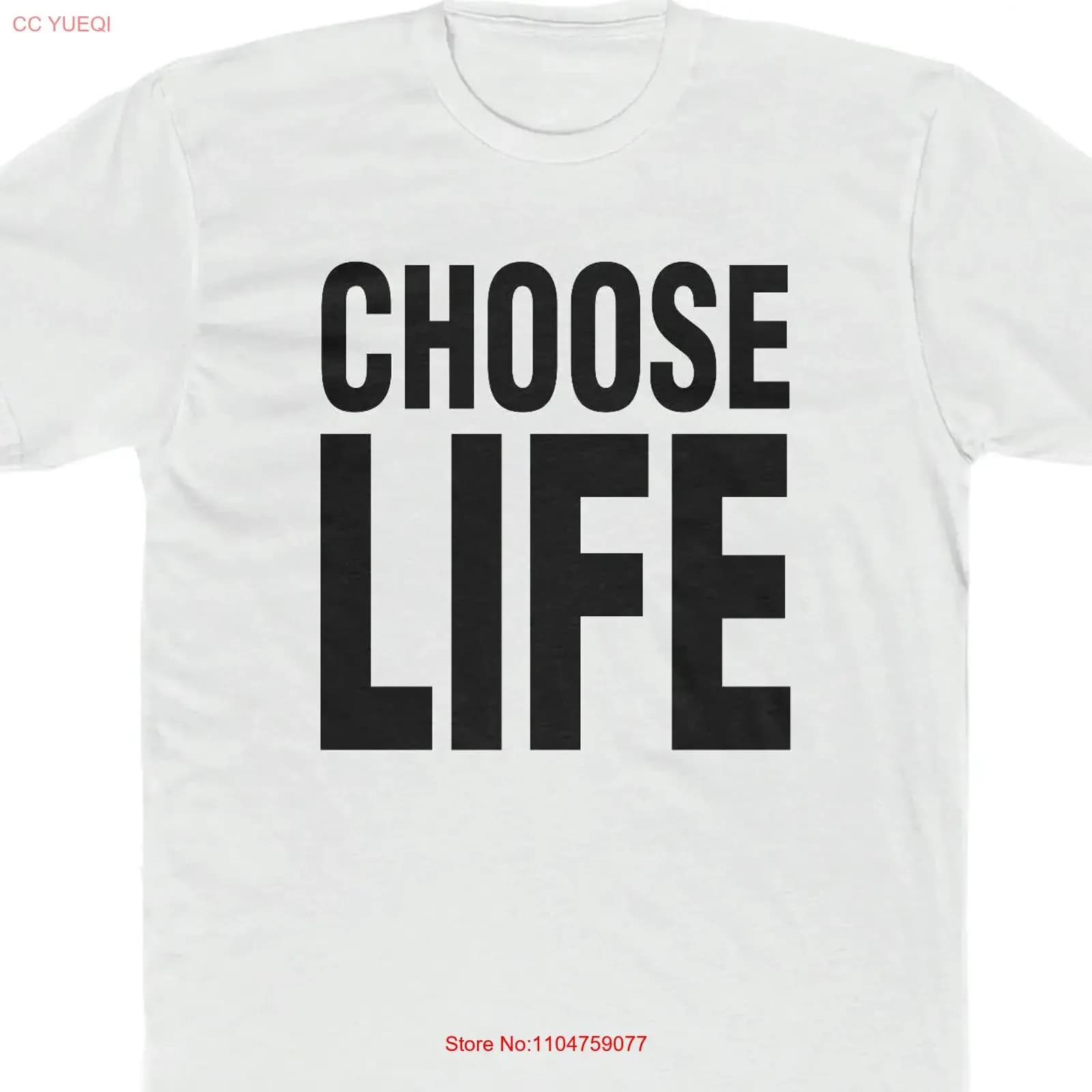 T-Shirt 'Choose Life' in Cotone Jersey Bella Canvas, Stile Vintage Lavato, Unisex, Abbigliamento di Design con Grafiche alla Moda, Casual Streetwear