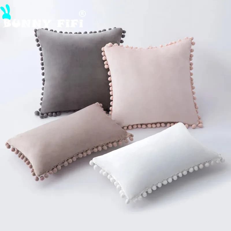 Cushions Velvet cushion lining Decorative soft for sofa Frange pillow sheet Frange pillow with Boho accent for sofa