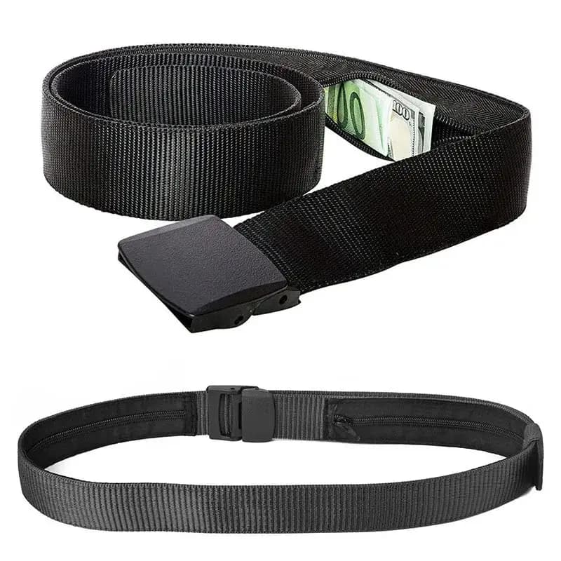 Travel Cash Anti Theft Belt Waist Bag Women Portable Hidden Money Strap Belt Wallet Waist Pack Men Secret Hiding Belt 114cm
