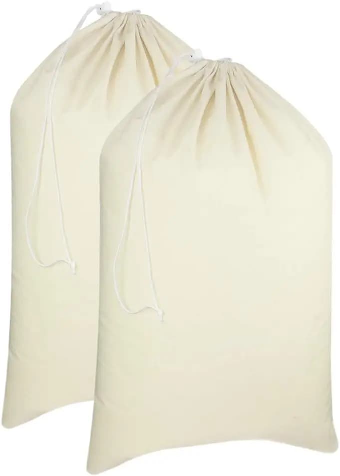 Extra Large and Resistent Cotton Canvas Bags, Pack of 2, Natural Color 28x36 Inches for Versatile Use