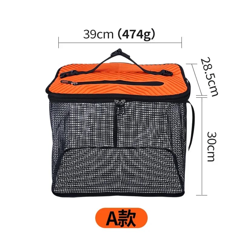 Avventura all'aria aperta 46*27*26 cm Rete da pesca galleggiante Chiusura con cerniera Cestino per pesci Chiusura con cerniera superiore Corda antiscivolo