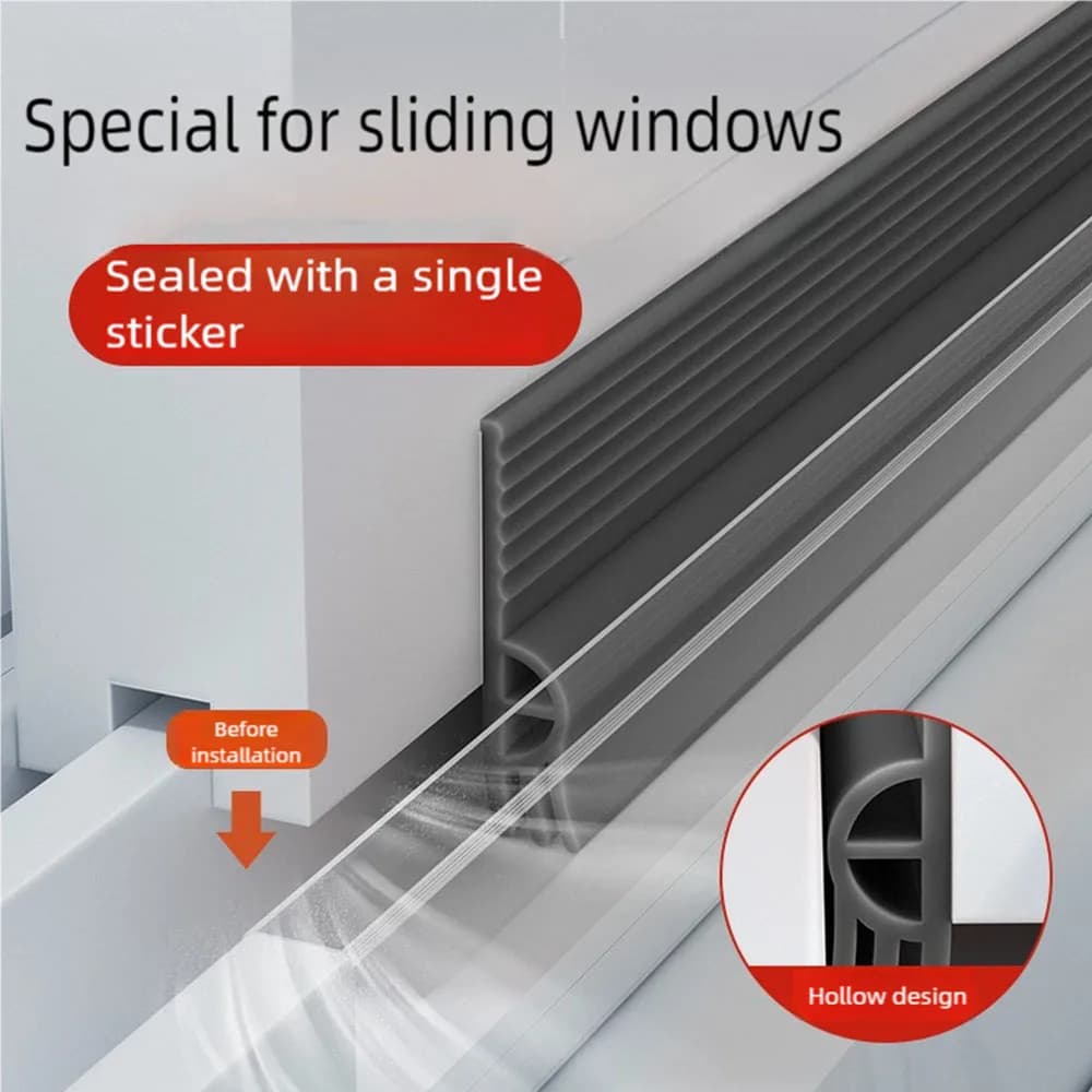 Striscia autoadesiva per guarnizioni per finestre in TPE, triplo isolamento acustico, porta antivento e anti-freddo sotto il nastro flessibile per guarnizioni
