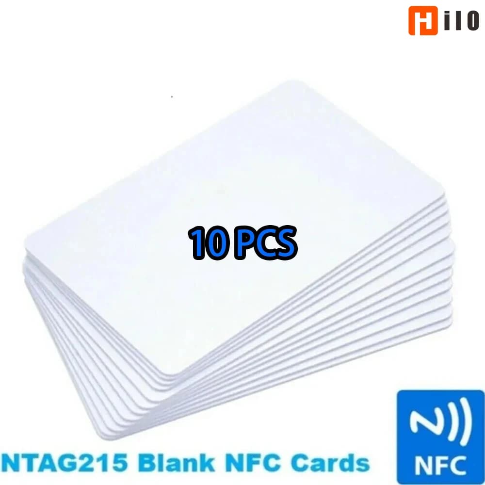 Hilo 10PCS NTAG215 Carte NFC vuote Tag in PVC NFC215 13,56 Mhz TagMo Impermeabile RFID NFC Telefono 504 byte