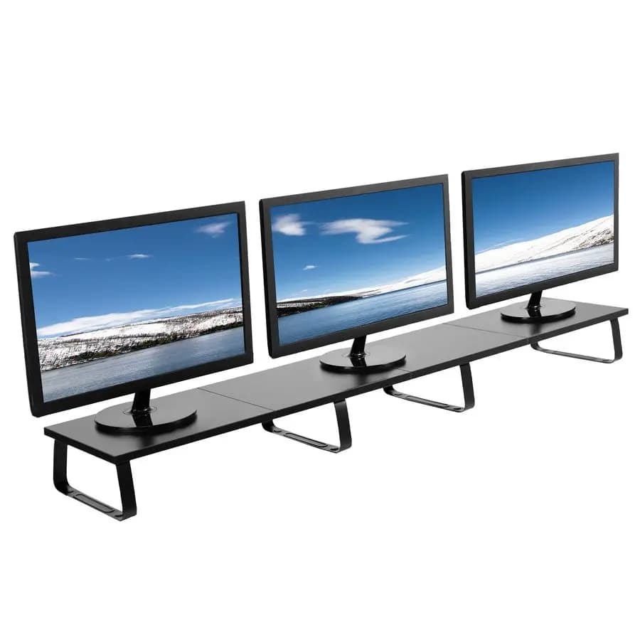 Support for Monitor Extra Long from 55 Inches, Desk lift in Wood and Steel, Multi-Schermo, TV, Keyboard, Laptop, Desk Ergonomics and Worktop
