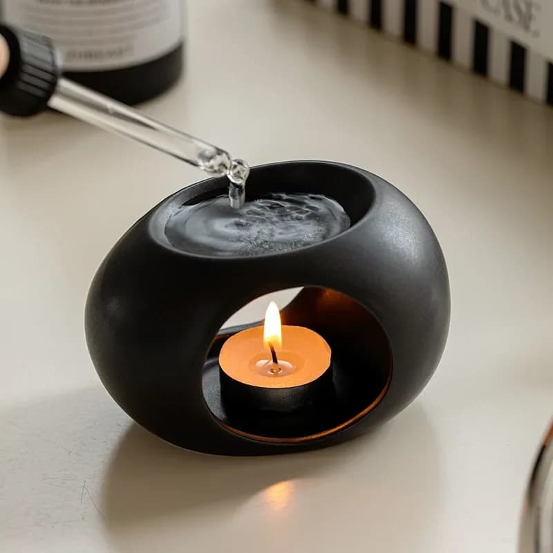 Portacandele in ceramica Bruciatore di olio essenziale Diffusore di canna Forno per uso domestico Spa Salon Liqulid Aromaterapia Bruciatore di incenso
