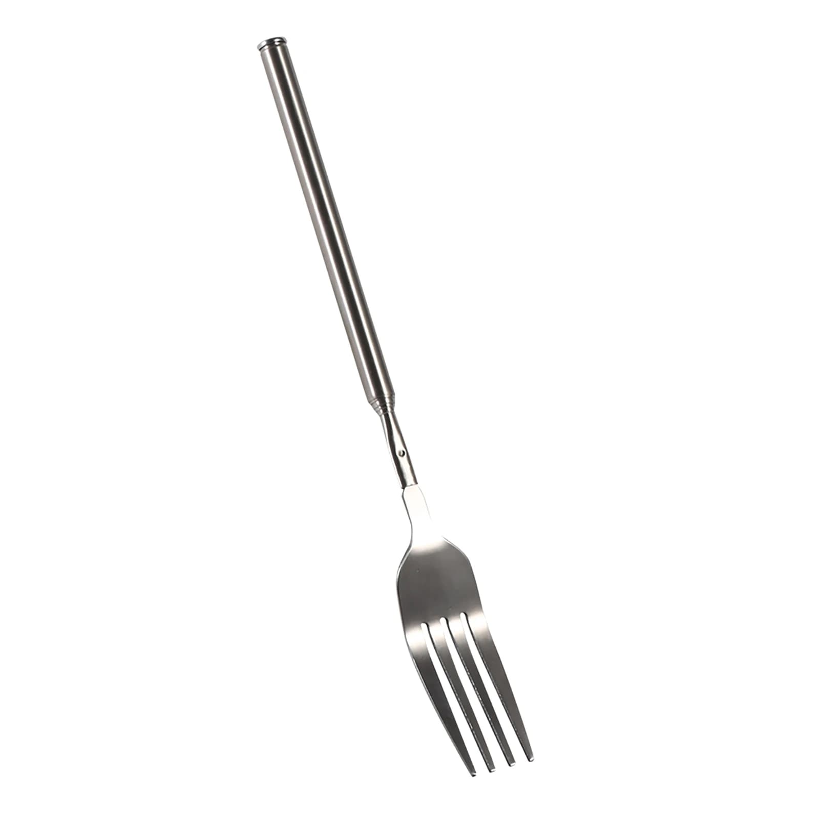 Forchetta telescopica per barbecue Forchetta con manico lungo in acciaio inossidabile per barbecue/campeggio/frutta/dessert Pentole riutilizzabili