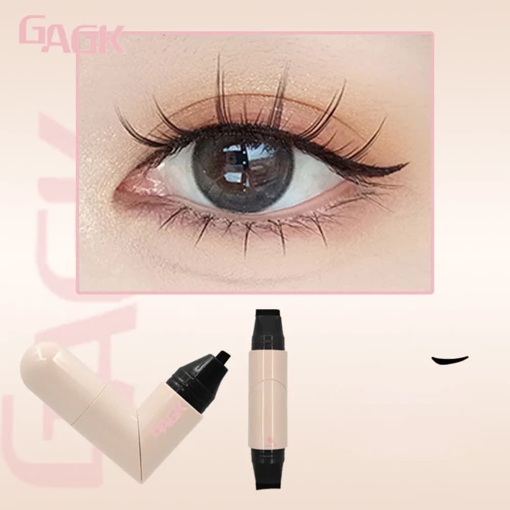Nuovo Eyeliner Stamp Impermeabile a Lunga Durata Nero, Penna Eyeliner Stamp Rotabile Facile da Usare