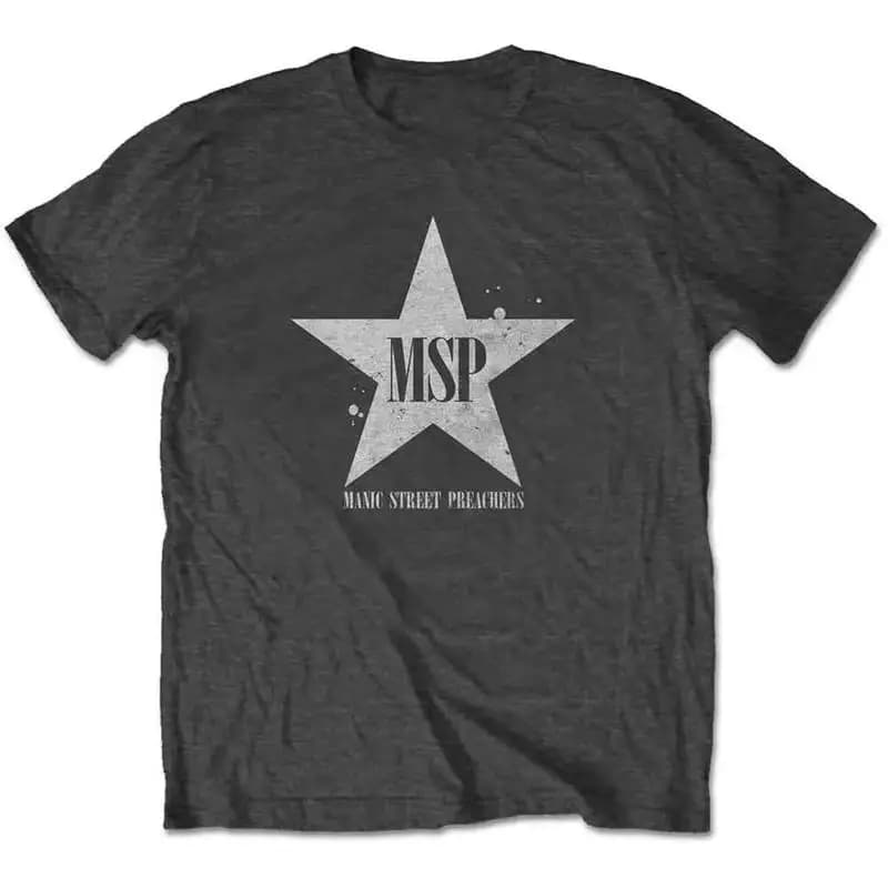 Maglietta Manic Street Preachers Classic Star Charcoal Full Size S 5XL ET1053