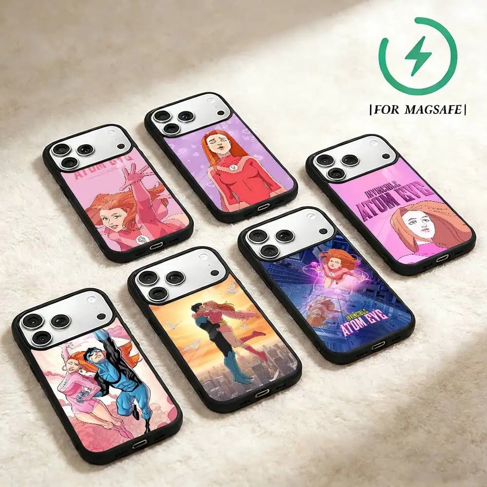 I-Invincible A-Atom Eve Phone Case For iPhone 17,16,15,14,13,12,Plus,Pro,Max for Magsafe Magnetic Wireless Charging
