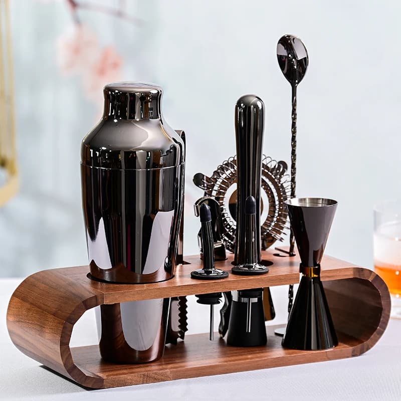 Set da cocktail, strumenti per cocktail, shaker in acciaio inox elegante, acciaio inox 304 a due stadi con scala graduata