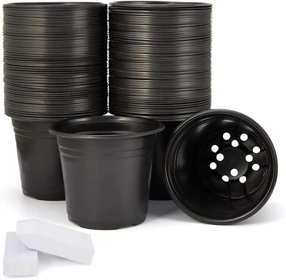 Pack of 100 Vases for Plants of 0.5 Gallons, Plastic Vases for Semenzai, Containers for Plants and Flowers, Vessels for Seed Germination