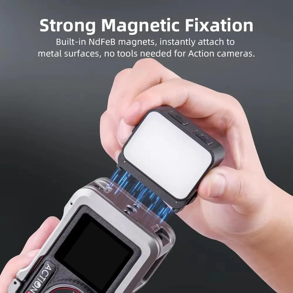 20LEDs Magnetic Fill Light Rechargeable Video Light 3000K/4440K/8700K Adjustable For DJI Action 5 Pro/ Action Accessories