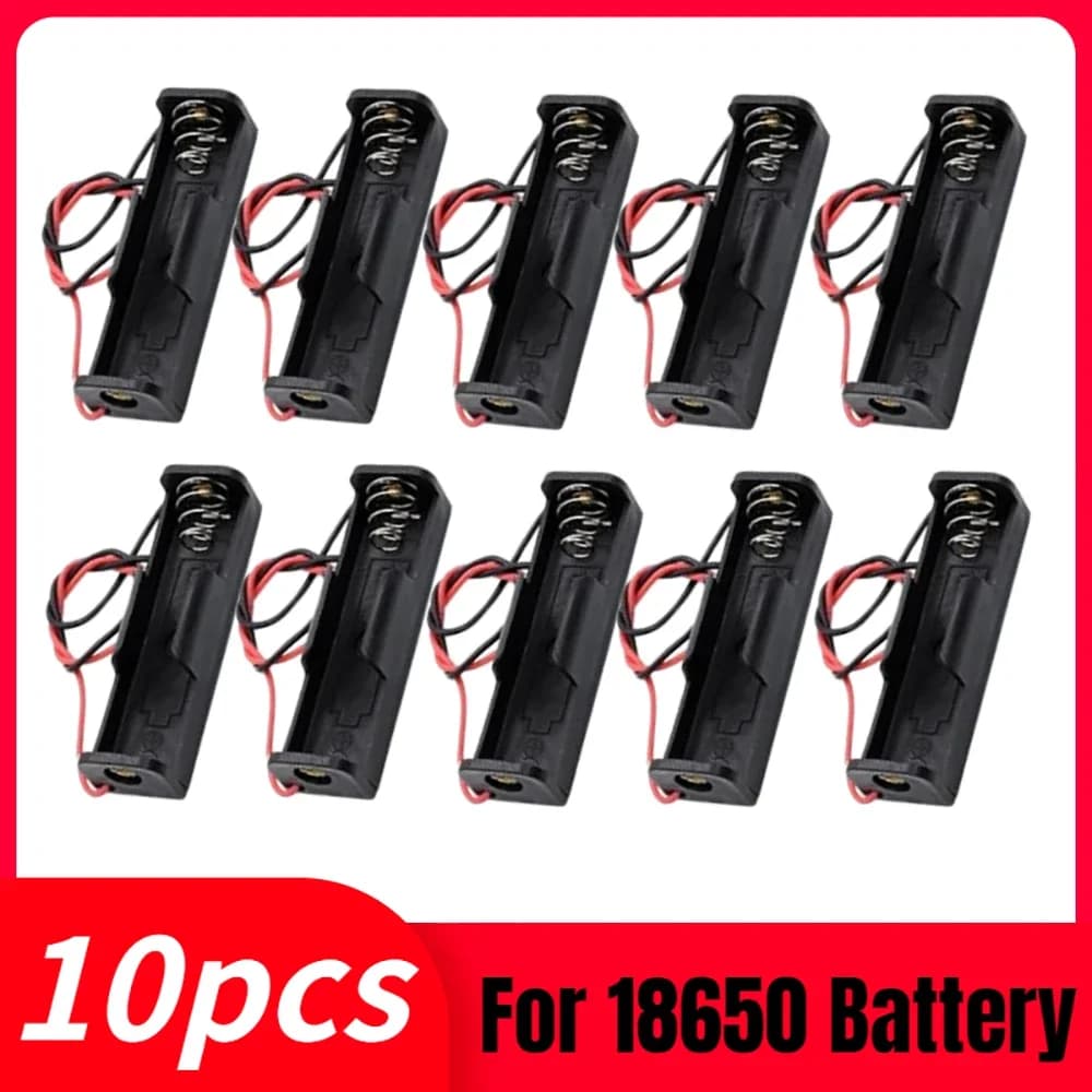 Custodia portatile per batteria 18650 con cavi per progetti Power Bank fai-da-te Scatola portabatteria contenitore per slot da 10 pezzi