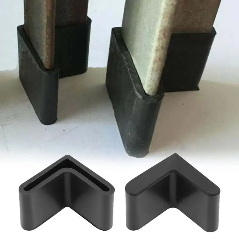 1/4 pezzi copertura del piede in gomma a forma di L triangolo angolo poggiapiedi in ferro mensola antiscivolo tavolo sedia mobili piedi gamba pad protezione del pavimento