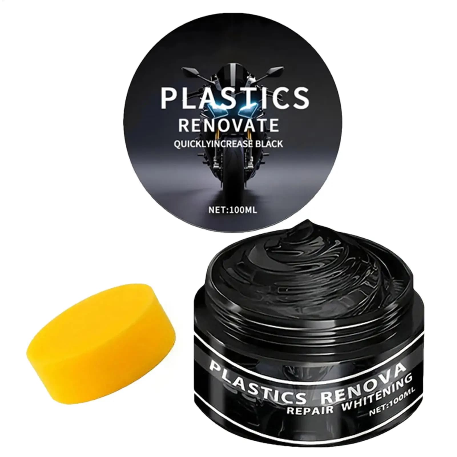 Car Trim Restorer Car Scratch Repair Wax Quick-Drying 100ML Rubber Renovation Wax UV-Protectant for Dashboard Paint ATV Leather