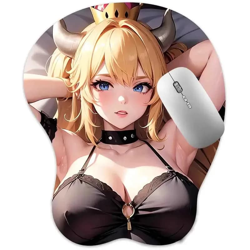 Tappetino per mouse 3D (Bowsette) Oppai Mousepad Anime Manga Boobpad Seno Gaming Poggiapolsi Tappetino per mouse Diydin