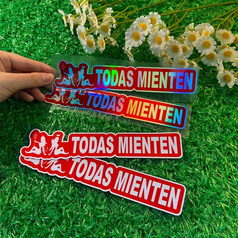 (2 Pieces/Set) Motorcycle Waterproof Stickers 'Every Call' in Spanish Style, Decalcomanie in Vinyl for Tank Scooter, Helmet, Electric Bike