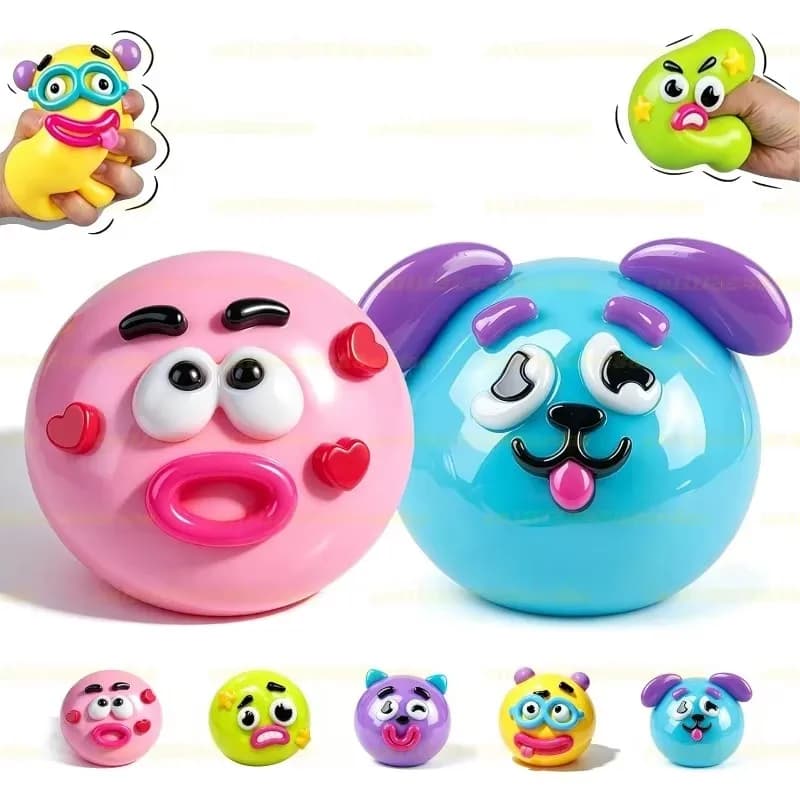 NUOVO Smushers Squishy, Giocattolo Squishy Curiosities Dog Face Swap, Giocattolo Morbido Modellabile Carino a Lenta Risalita, Regalo Sensoriale Rilassante e Divertente