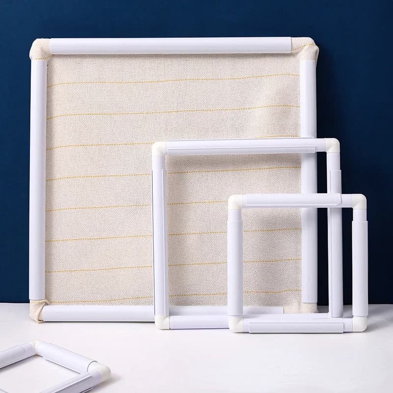 8 dimensioni assemblare telaio a scatto in plastica ricamo cerchio punto croce strumento artigianale strumenti per cucire Mini ricamo cerchio accessori artigianali