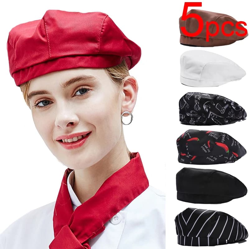 5PC/2pc Catering Cappello Da Cucina Hotel Ristorante Cantina Panetteria Cucina Berretto del Chef Servizio di Cibo Cuoco Avanti Berretto Cameriere Cappelli
