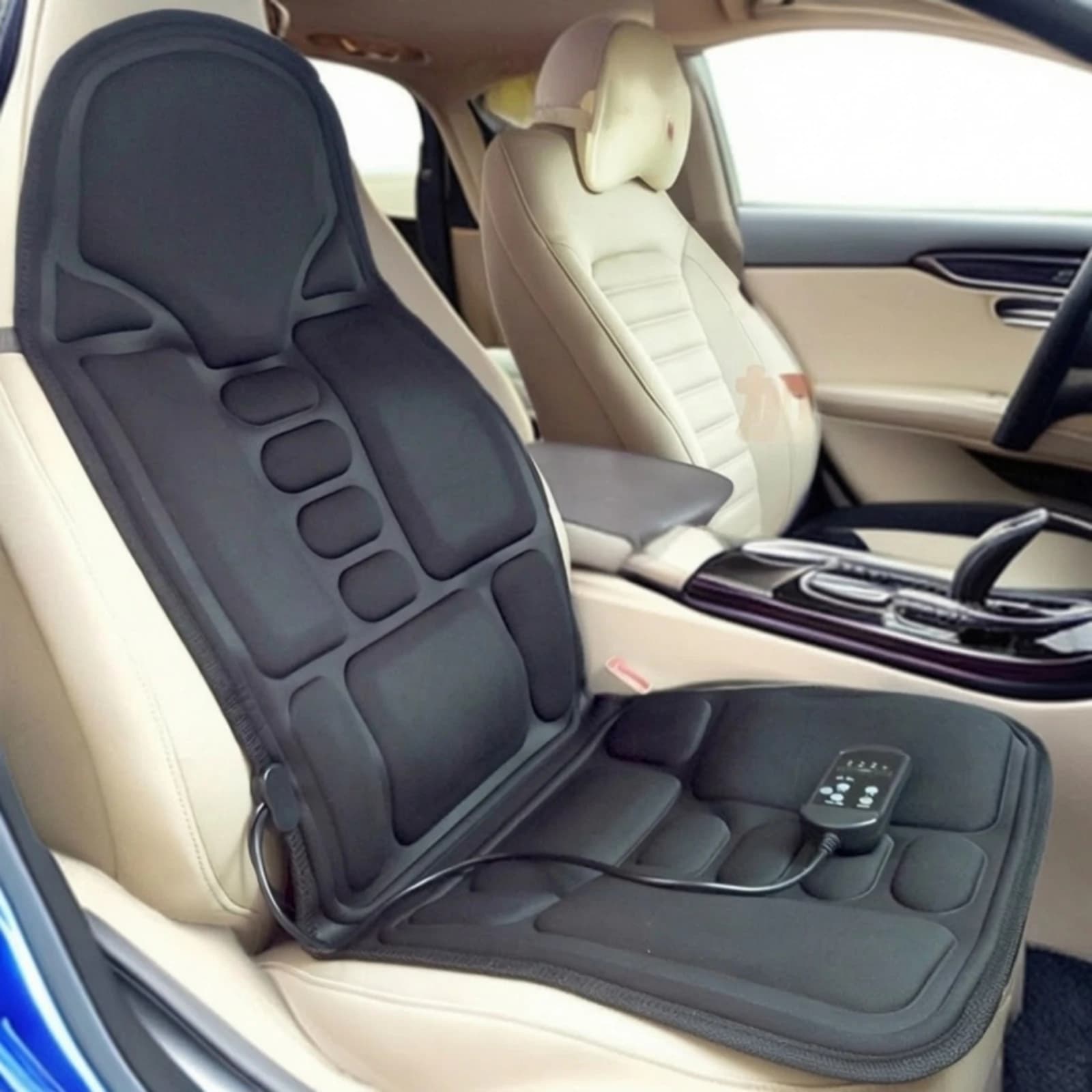 Massage Seat Cushion with Controller Multi-Zone Vibration Seat Massager Portable Universal for Drivers, Home, Office Chair