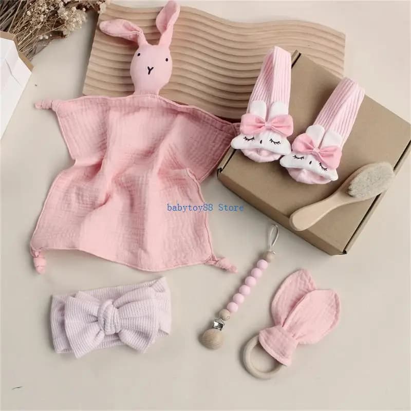Y4UD BABY Soothe Calzini da asciugamano cotone Saliva asciugamano in legno Bowknot Headband