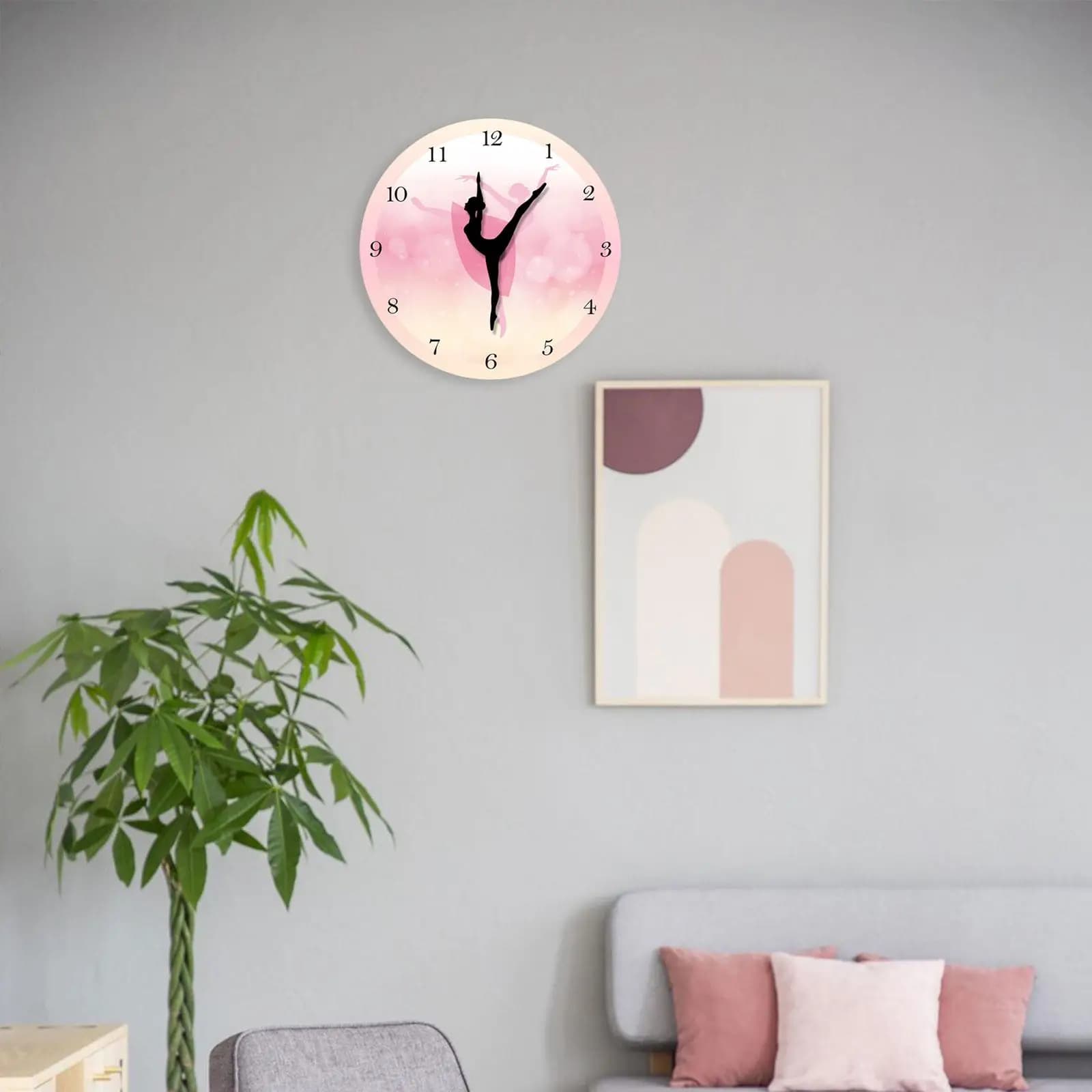 Orologio da Parete Decorativo a Forma di Ballerina da 12 Pollici, Movimento Preciso, Alimentato a Batteria, per Sala da Pranzo, Multiuso ed Elegante