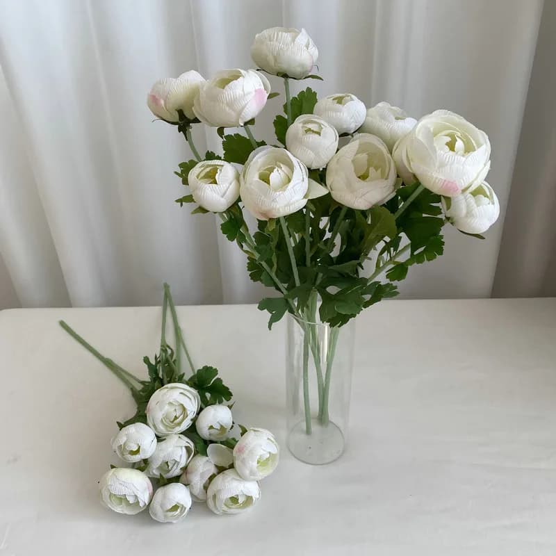 6pcs Simulation Flowers Silk Tea Plum Plant Wedding Decoration Pink Fake Flower Artificial 3 Heads Tea Buds Peony Floral