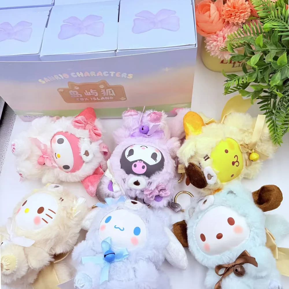 New Series 2026cute Kuromi Fox Island: Vinyl Surprise Box with Plush, Hello Kitty and Kuromi Carini Pendants, Wedding Bags, Toys and Gifts