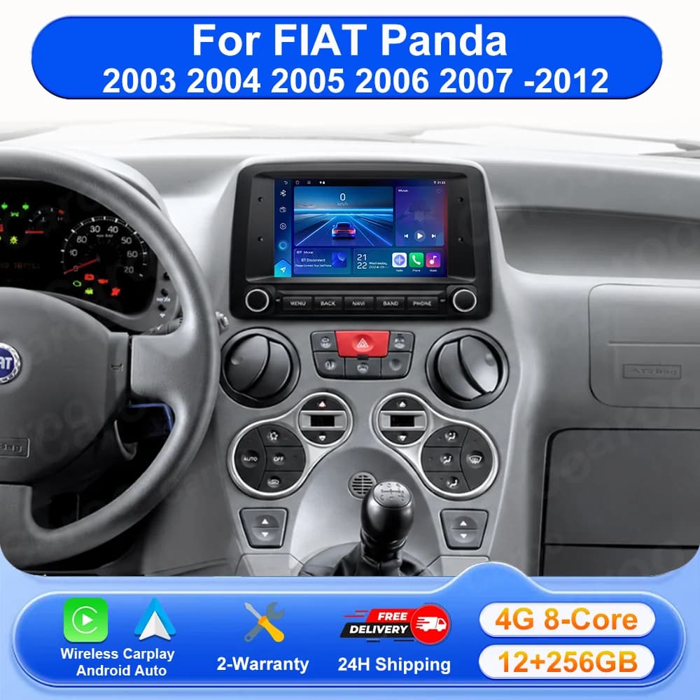7" Android 16 Car Radio For FIAT Panda 2003 2004 2005 2006 2007 - 2012 Wireless Carplay Auto Google Map Head Unit Rear Camera BT