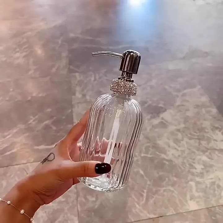 400ml Sparkling Rhinestones Soap Shampoo Dispenser Storage Bottle Shower Gel Empty Bottle Refillable Lotion Hand Sanitizer